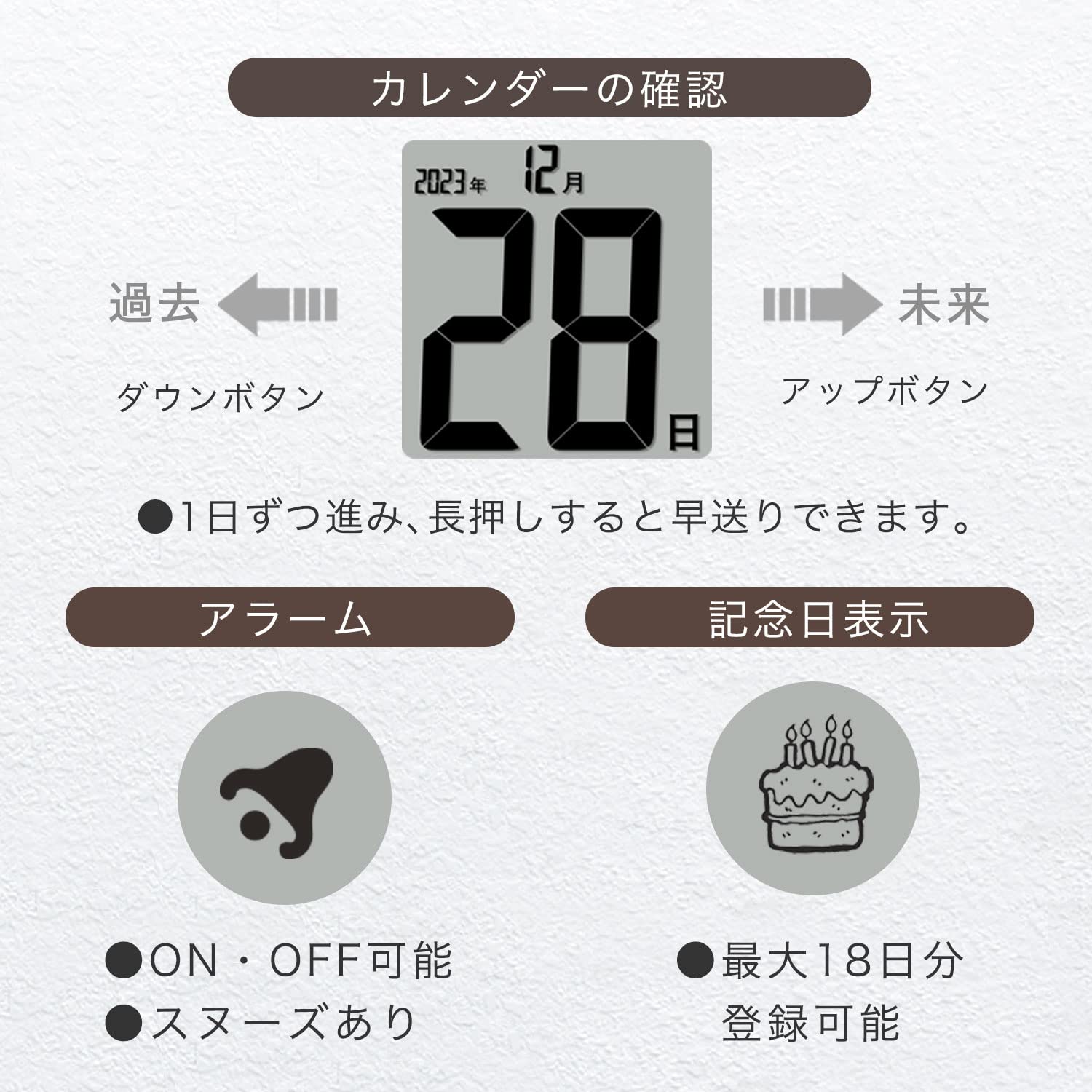 Amazon.co.jp: ADESSO(アデッソ) デジタル日めくりカレンダー